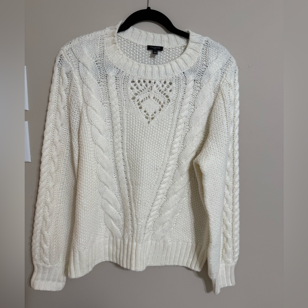 Talbots Ivory Cable Knit Sweater